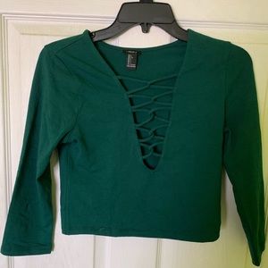 Green Crop Top